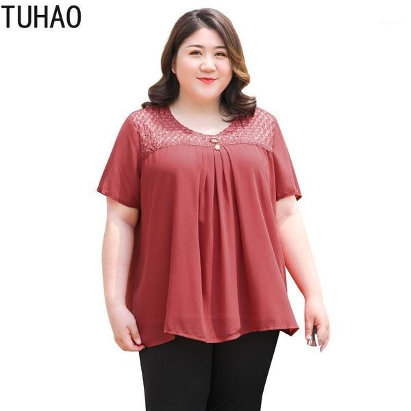 

women's blouses & shirts tuhao women elegant office lady mother mom chiffon blouse large size 6xl 5xl 4xl 3xl women's shirt summer, White