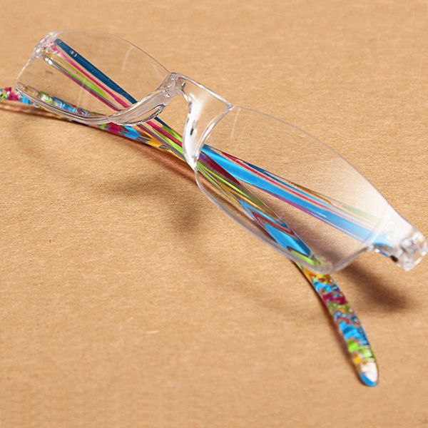 

ultra-light plastic frameless men women reading glasses eyewear retro stripe resin eyeglasses r102