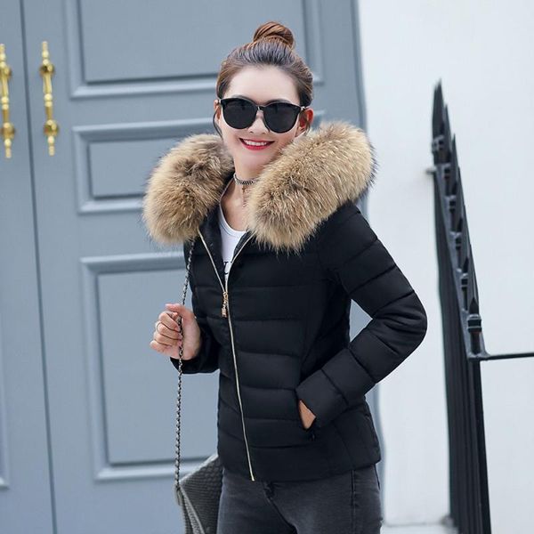 

women's jackets women fashion solid casual thicker winter slim coat overcoat female 2021 fur moto biker zipper, Black;brown