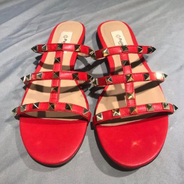

womens red leather sandals flats, Black