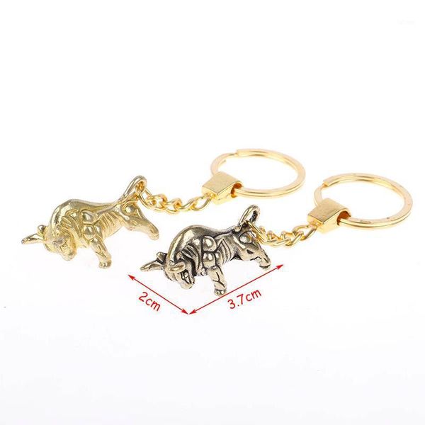 

1pcs brass wall key ring pendant vintage copper lucky bull keychain charm chinese feng shui hanging jewelry decor1, Silver