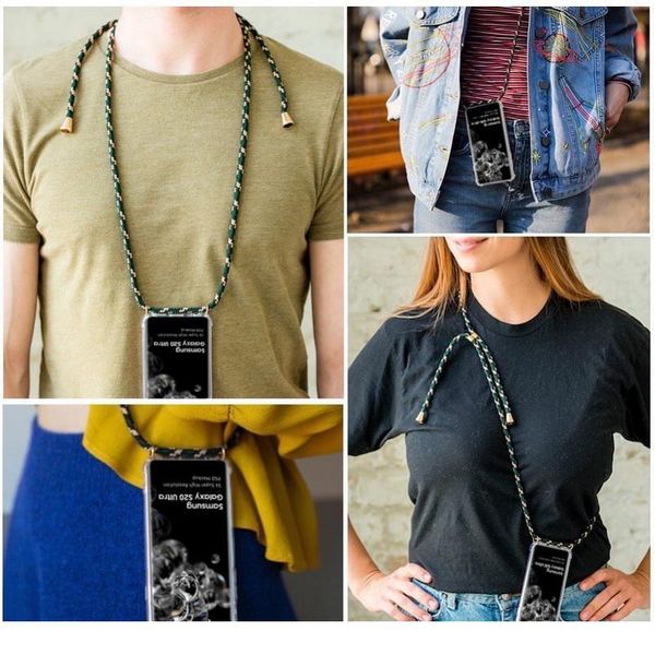 

card slot holder cord chain necklace lanyard phone case for samsung a51 a71 a50 a70 note 10 s10 lite a81 91so qylfcy