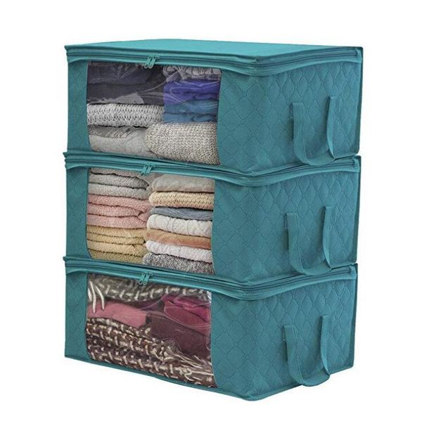 

folding home storage bags luggage bag toy clothe storage box non-woven storage cases large capacity house accessories lxl706