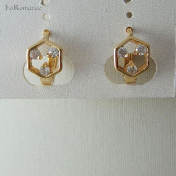 

hoop & huggie three styles stone yellow gold gp fill brass round dia 12mm 0.47" earring, Golden;silver