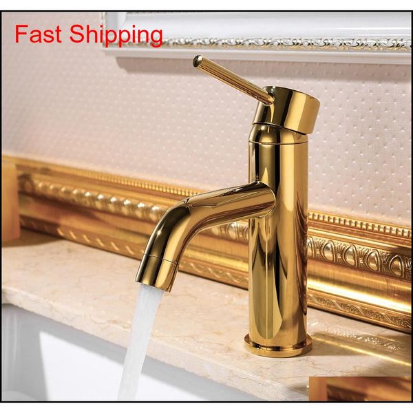 

golden color bathroom sink mixer faucet deck mounted gold water mixer tapware round style 2 height for un qyllhv bde_luck