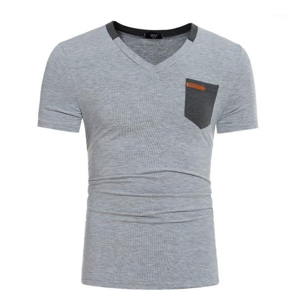 

2020 foreign trade new real men short sleeve t shirt unique pocket design leisure short sleeve1, White;black