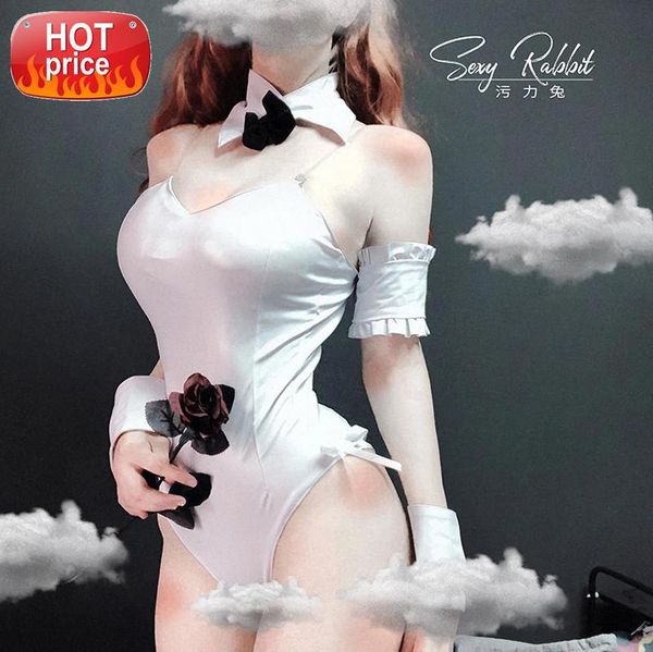 

Cute Anime Bunny Girl Cosplay Costume Japanese Adult Bodysuit Women Sexy Jumpsuit Erotic Roleplay Kawaii Lingerie for Couple #ob1N, Black;white