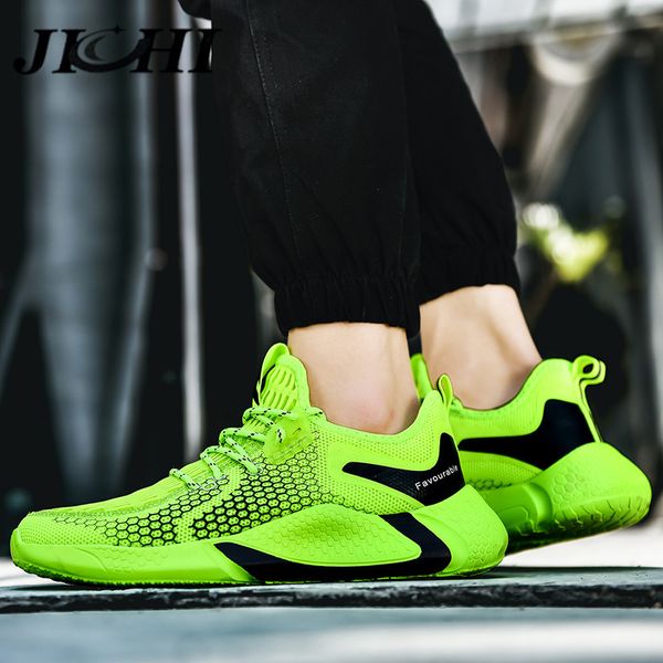 

jichi удобные мужские кроссовки дышащие повседневные кроссовки для мужчин легкие шнуровки обувь для мужчин модный дизайн zapatillas hombre 2, Black