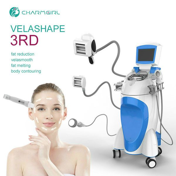

2019 roller velashape machine cellulite with 5 handles vacuum rf infrared laser rollers 40k cavitation velashape body sliming machine