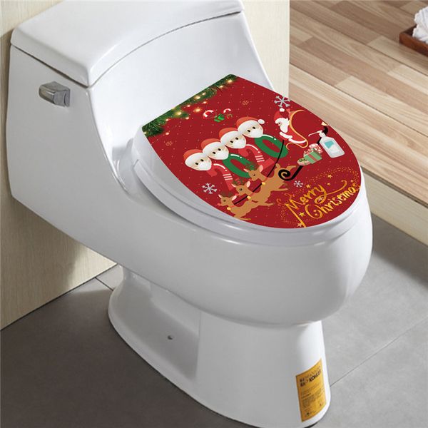 

3 design stay at home christmas toilet stickers quarantine ornament face mask family of 4 fashion merry christmas decoration sticker e101303