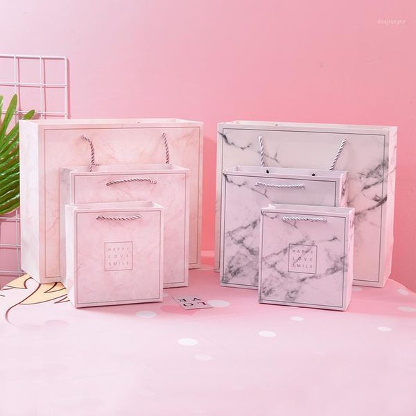 

12pcs/lot marble gift bag paper bag simple and fresh holiday birthday gift packaging wedding
