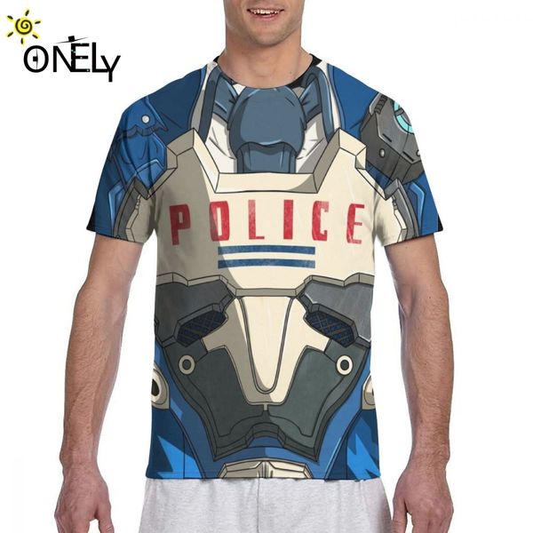 

sport full print astral chain police neuron t shirt 100% cotton man's o-neck unique design t-shirt