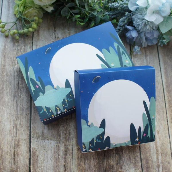 

gift wrap 2 size moon rises from the forest 10pcs macaron chocolate diy bake paper box wedding favor birthday party gifts packaging1