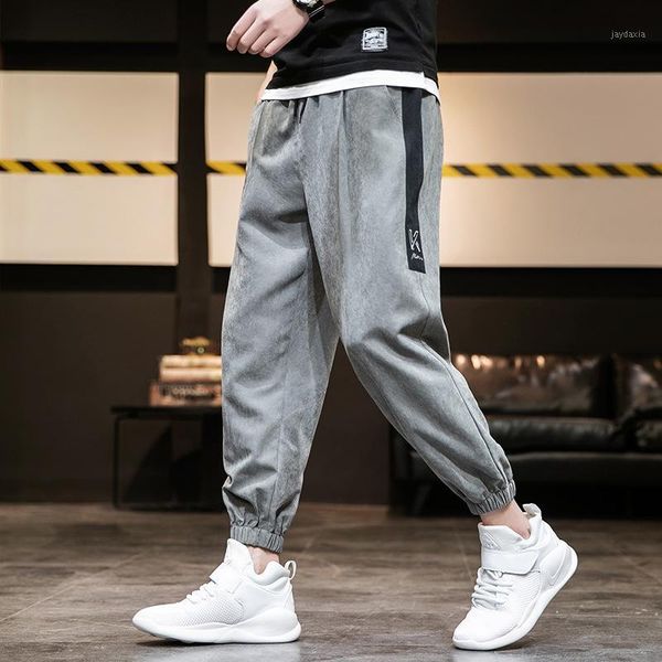 

2020 new men summer korean version the trend harun loose-legged sweatpants fashion casual pants streetwear men1, Black