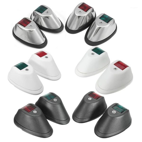 

emergency lights 1 pair 12v marine boat rv led side touring navigation light stainless steel red+green flush mount yacht signal lamp1