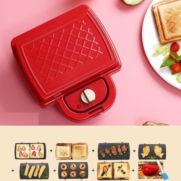 

220v household electric waffle maker multifunctional bread sandwich baking pot machine for breakfast with 7 plates1
