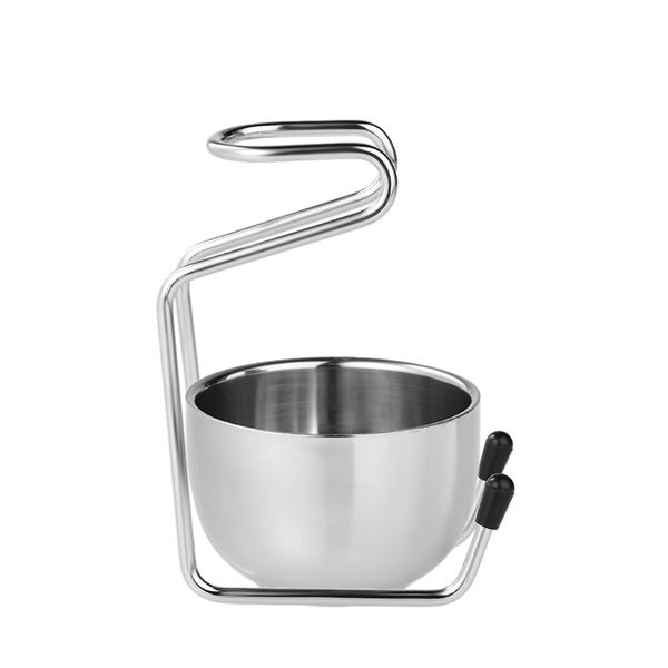 

2 in 1 stainless steel men's shaving kit shaving brush holder + soap bowl male shaving tool set w4926