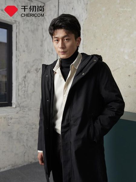 

men's down & parkas chericom 2021 jacket men's mid-length hooded detachable liner waterproof y25t650y1, Black