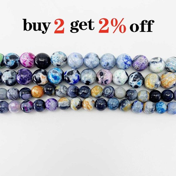 

1 strand lot 6 8 10mm natural stone multicolor flame agat bead round loose spacer beads for jewelry making findings diy bracelet h bbyblg, Silver