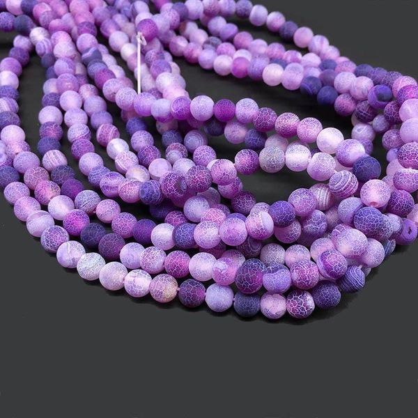 

1strand lot 4 6 8 10 12 mm natural stone frost crab agates round spacer loose bead for jewelry making diy necklaces h wmtekt