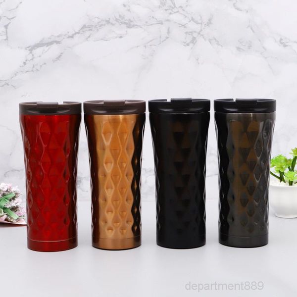 

aaa-cup stainless steel diamond bottle portable home office coffee water bottles gold black red dha119