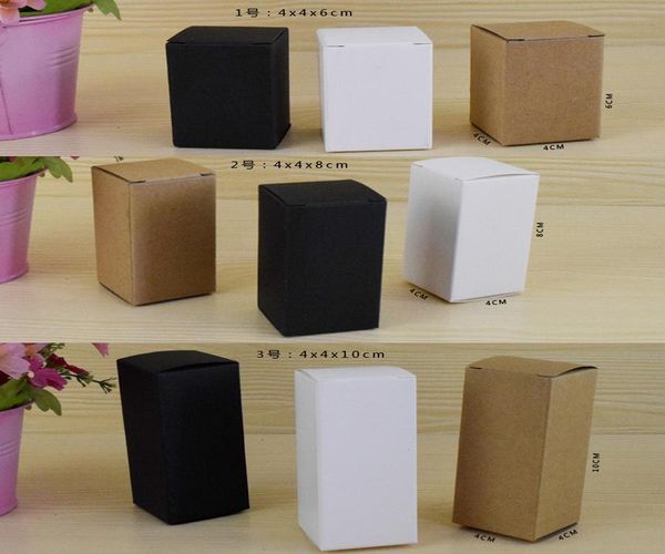

50 шт. 20sizes kraft white black kraft paper подарочная коробка для косметических клапанов бутылки трубы ремесло свеча упаковочные коробки h