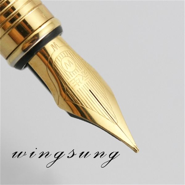 Squisito Wingsung 819 Disegni intagliati in oro Penna stilografica 0.5mm Anni '90 Iraurita Penne da scrittura Cancelleria Forniture per ufficio scuola 201202