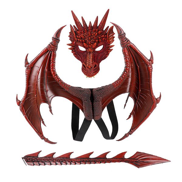 

roleparty wholesale stock kid crossdress set carnival prop dragon wing and tail set costume for children