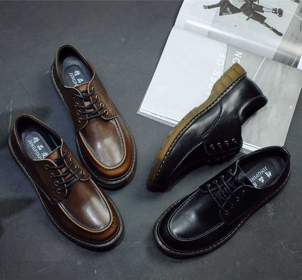 

classic luxury genuine leather shoes men luxury brand casual fashion steampunk brogue for male business footwear hombre designer top, Black