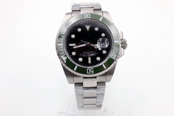

50th watches 40mm ceramic bezel full stainless steel automatic mechanics movment 116610 reloj de lujo sapphire life waterproof watch, Slivery;brown
