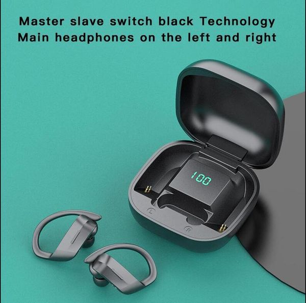 

258 tws fashion earhook earbuds headphone headset 9d surround sound sports bluetooth earphone with led display charging box1