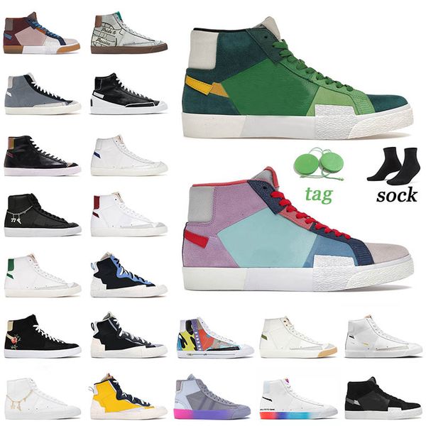 

2022 new designer running shoes blazer mid 77 white team red have a good game color code black black pendant wolf grey serena queen women sn