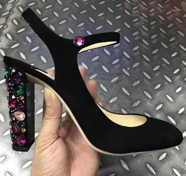 

new rhinestone dress sandals suede black  cm heel gladiator women high heel sandals office lady pumps crystal shoes1