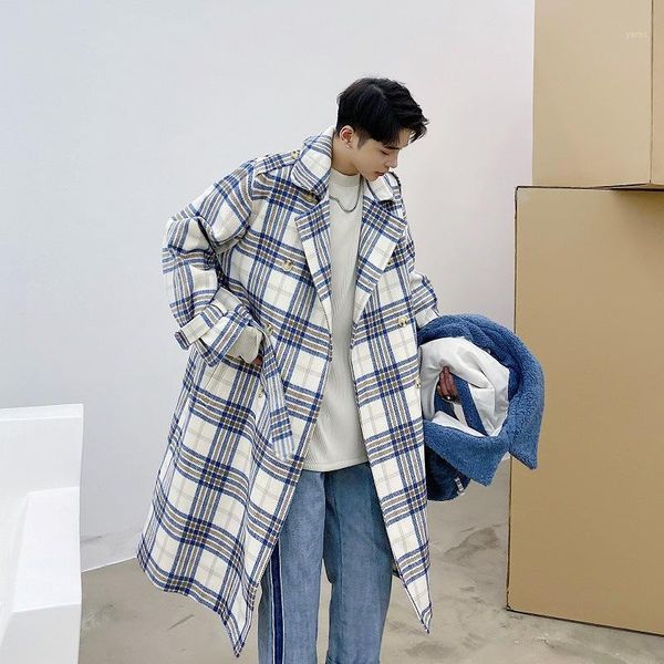 

the new winter 2020 han edition of case grain cloth coat long men temperament wind dust coat wholesale of england1, Black