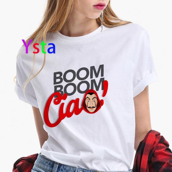 

la casa de papel women t shirt harajuku bella ciao letters print short sleeve funny money heis house of paper hip hop bbymjs lg2010, White