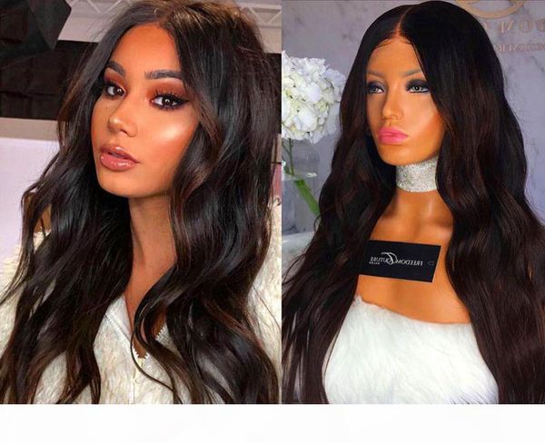 

body wave pre plucked human hair wigs 130% density human hair full lace wigs with baby hair lace front wigs for black woman, Black;brown