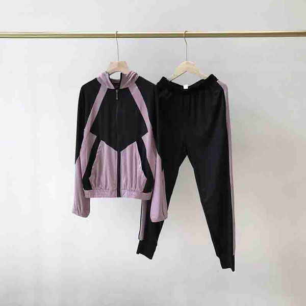 

женщина tracksuit осень новая мода женщина йога set женщины quick dry с капюшоном костюм повседневный женский дизайнерские костюмы 2 цвета р, Gray