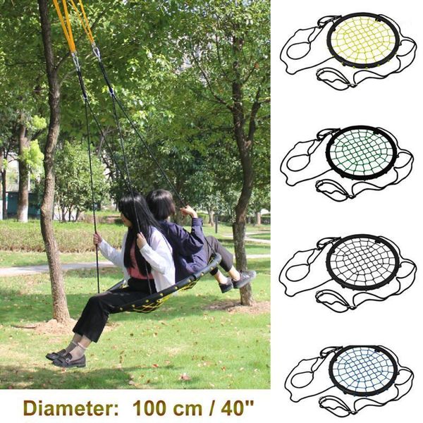 

camp furniture 440lbs 40" disc giant nest web net tree swing rope hanging heavy duty for garden backyard outdoor kids children adult1