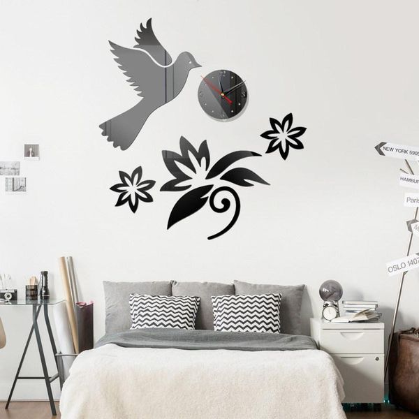 

modern design 3d wall clock modern digital clocks display home living room office table desk night wall clock display