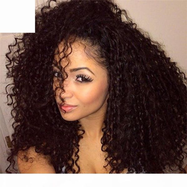 

9a mongolian kinky curly hair 3pcs human hair weave 3 bundles 100%unprocessed human hair weave extensions afro kinky curly double wefts, Black