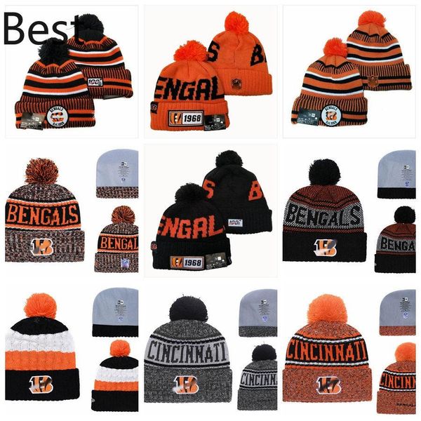 

цинциннати бенгалз мужчины женщины молодежь 2020 sideline главная официальный спорт knit hat черный футбол cap красный, Blue;gray