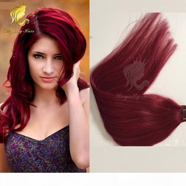 

wholesale #99j tape hair extensions unprocessed brazilian human hair skin weft 99j tape human hair extension, Black