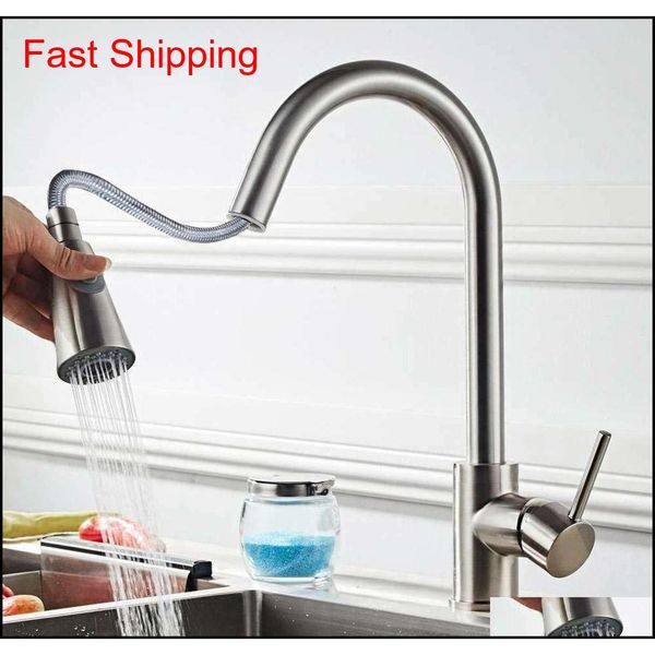

new pull out sprayer kitchen faucet brushed nickel single hole sink faucet us 4fmqr
