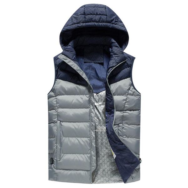 

electric heated vest graphene carbon fiber heating coat usb electric heating waistcoat for women men warm cotton vest, Gray;blue