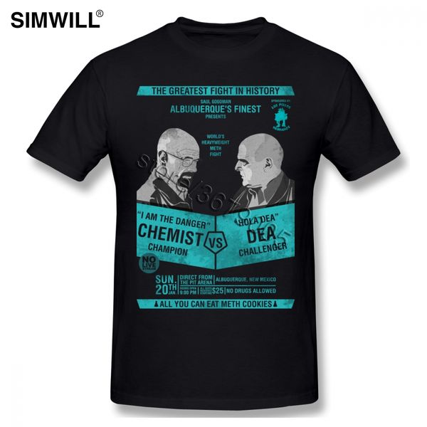 

спорт новизна последние тис рубашка мужчины хлопок tshirt гейзенберга химик vs dea tee короткие рукава вокруг шеи breaking bad graphic t shi
