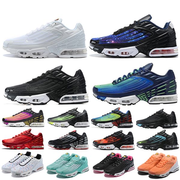 

new mens shoe tn plus se 3 iii turned running shoes triple white black hyper psychic blue oreo womens men sports sneakers trainers 36-45