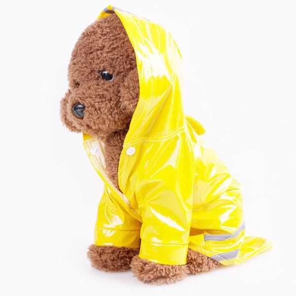 vestiti per cani Outdoor Puppy Pet Rain Coat S-XL Giacca impermeabile con cappuccio impermeabile PU riflettente per abbigliamento per cani e gatti