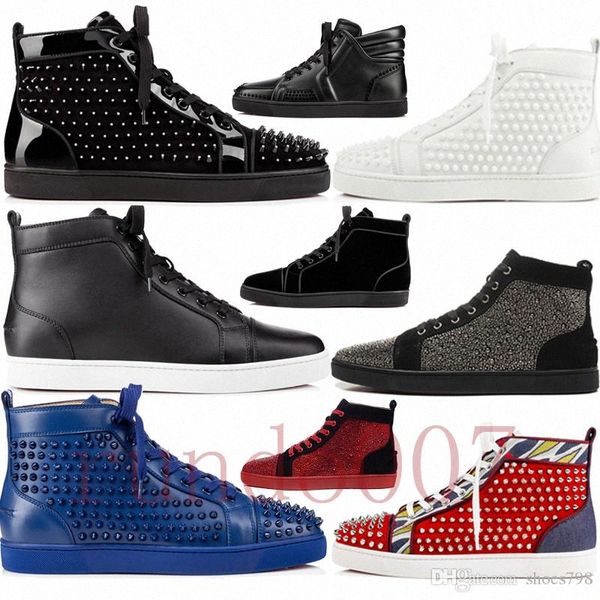

2021 red bottom gz shoes 19ss spike sock donna spikes bottoms sneakers men chaussures heels mens women low high boots desig d9bc#, Black