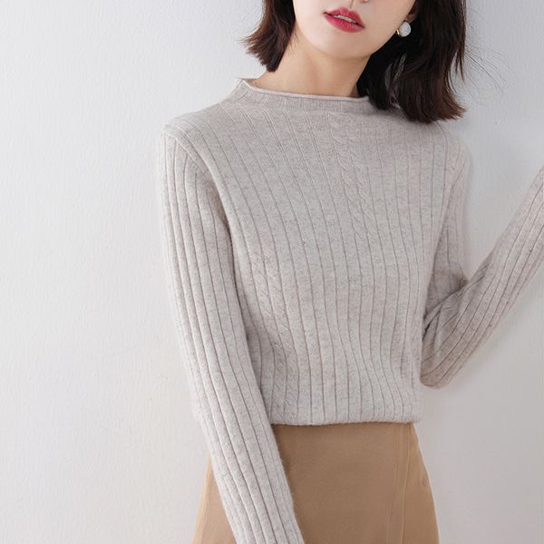 

2021 100% cashmere mesh jumpers 4-color winter neck long women's sweaters better shirts 7g0t, White;black