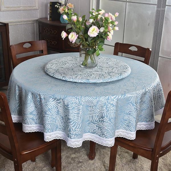 

modern round table tablecloth fabric for restaurant blue turnplate double-layer tablecloth for l balcony can be customized1